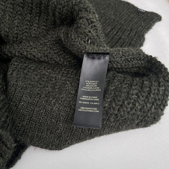 Obey N°89 Womens‎ Sleeveless Knit Tunic Sweater Side Slits Turtleneck Green L - Picture 7 of 10